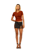 Camiseta Baby Tee PrvcyBold Cor Mais Quente Laranja