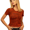 Camiseta Baby Tee PrvcyBold Cor Mais Quente Laranja