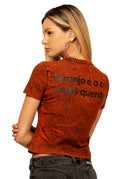 Camiseta Baby Tee PrvcyBold Cor Mais Quente Laranja